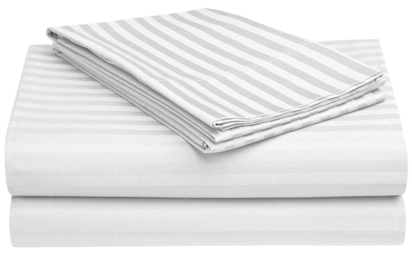 EVER HOME Cotton Satin Striped Plain Bedsheet for Single Bed