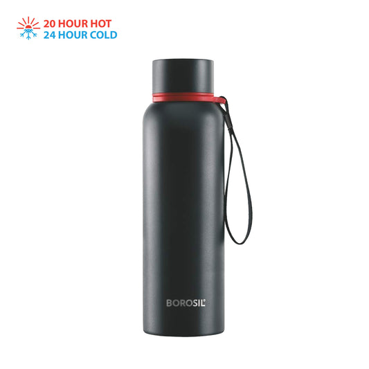 Borosil - Hydra Trek Thermosteel Bottle 850ML Black - Ghar Sajawat