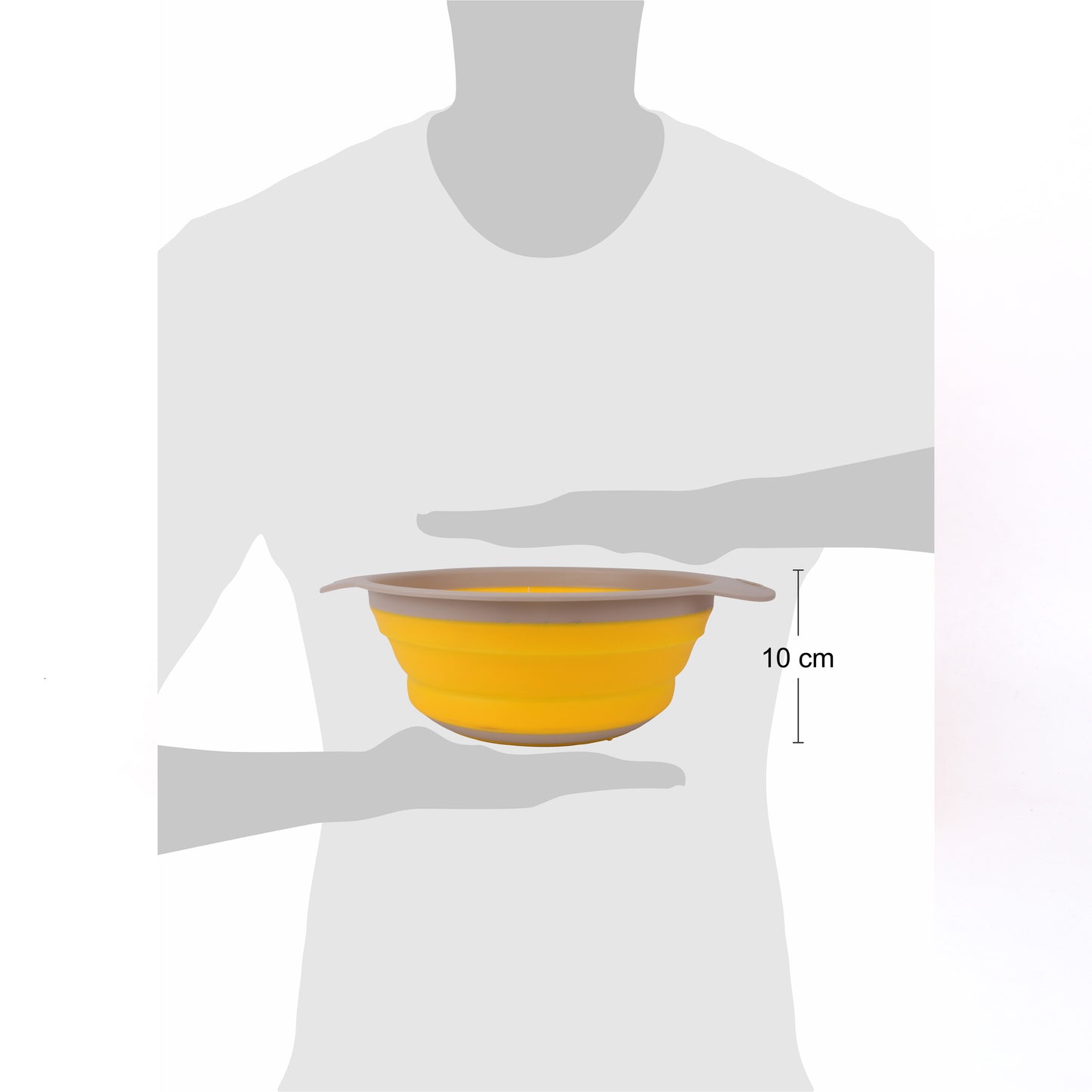 Classy Touch - 10"Strainer Silicone Collapsible Colander and Strainer with Handle Yellow - Ghar Sajawat