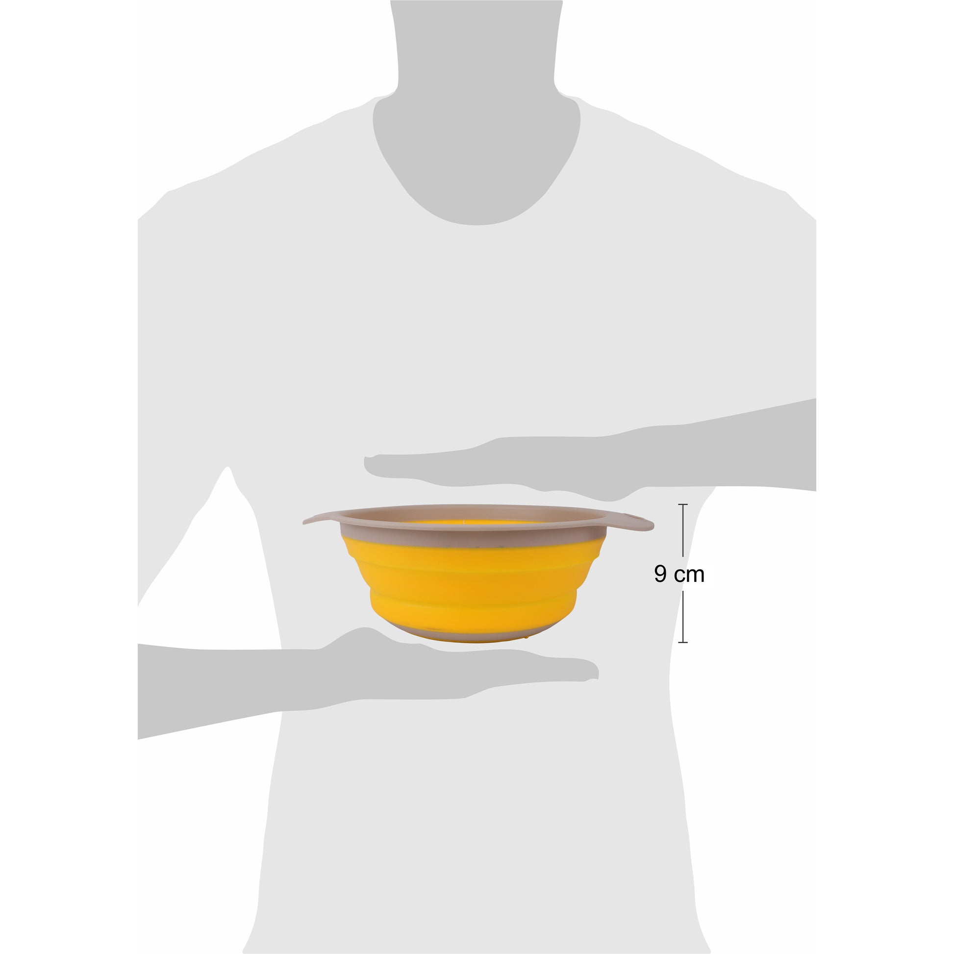 Classy Touch - 8" Strainer Silicone Collapsible Colander and Strainer with Handle Yellow - Ghar Sajawat