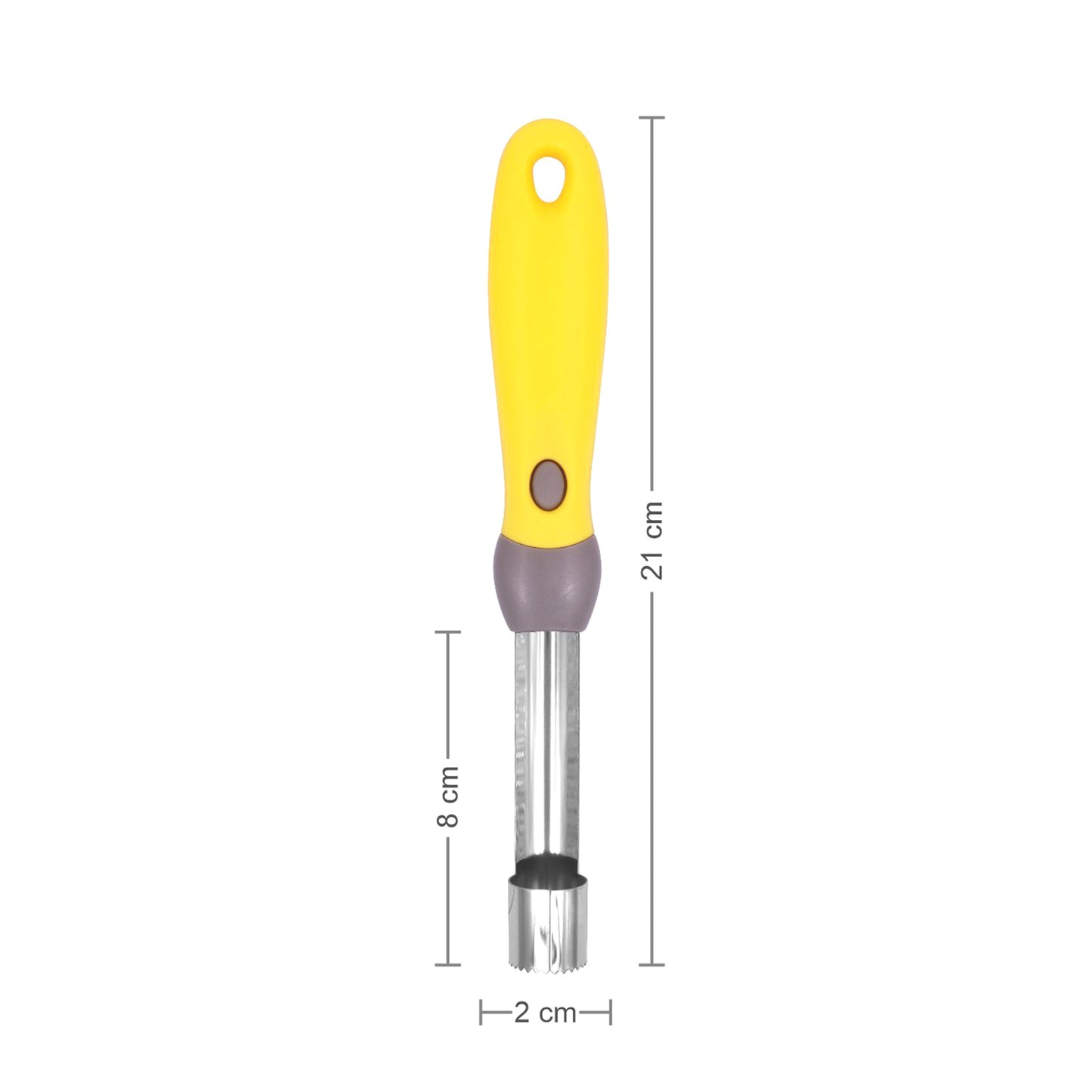 Classy Touch - Apple Corer Stainless Steel Apple Corer Remover with Soft Rubber Handle Yellow - Ghar Sajawat