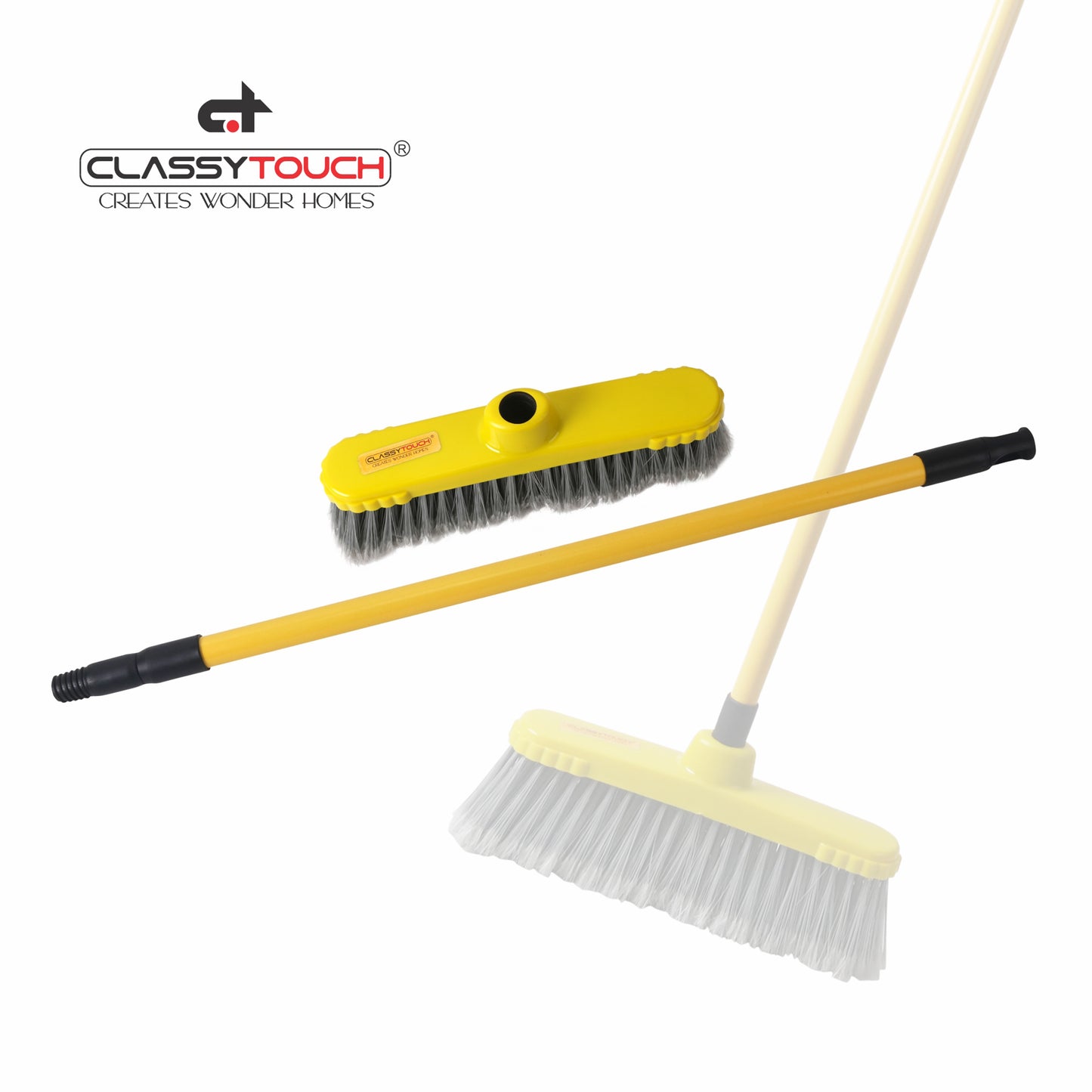 Classy Touch - Floor Broom (CT-0151) Bathroom Cleaning & Home Floor Cleaning Yellow - Ghar Sajawat
