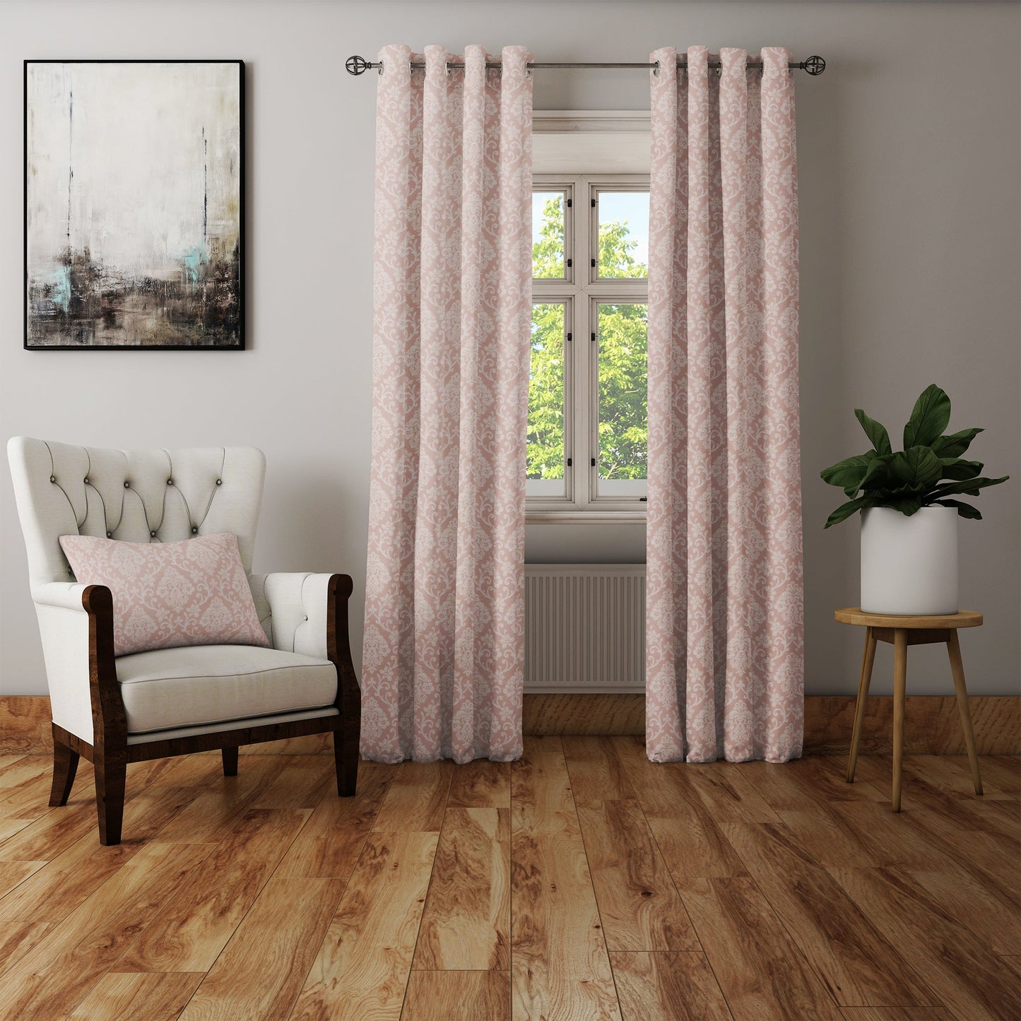 Curtain Street - AV Roll Module Geometric Curtain (60) Light Pink