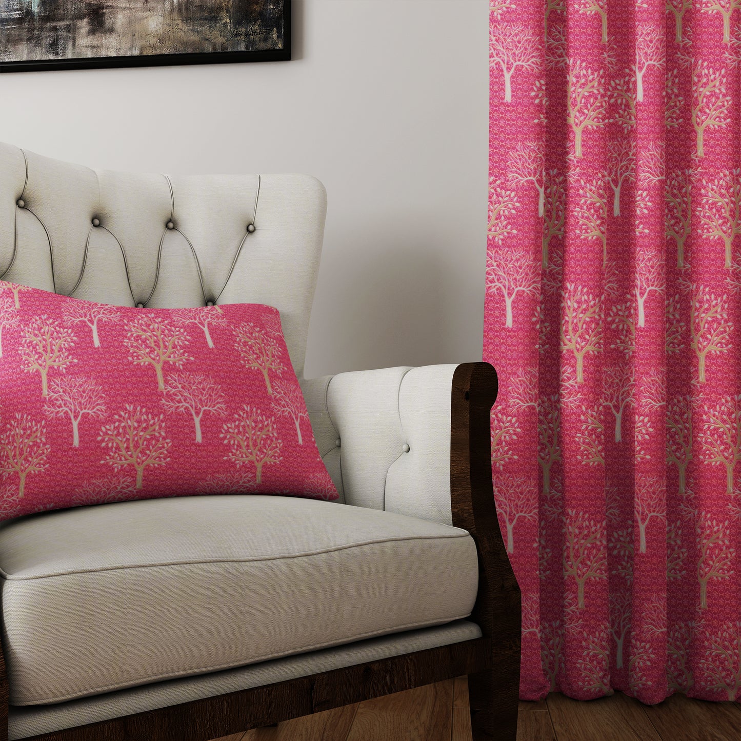 Curtain Street - Heavy Print 101 Pink