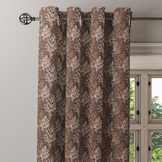 Curtain Street - Merino Damask Tree Curtain (1101) Coffee