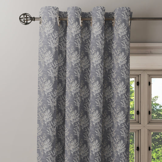 Curtain Street - Merino Damask Tree Curtain (1101) Steel Grey