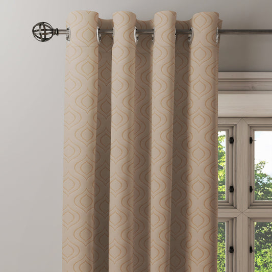 Curtain Street - Spyro Geometric Curtain (00104-002) Light Cream