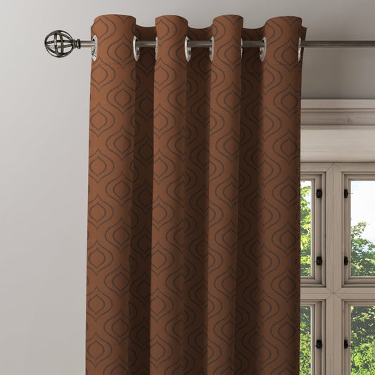Curtain Street - Spyro Geometric Curtain (00104-006) Coffee