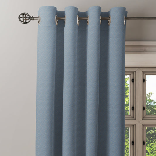 Curtain Street - Twinkle Geometric Curtain (4503) Steel Grey