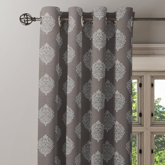 Curtain Street - Twinkle Medallion Curtain (3804) Light Grey