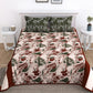 Red and Green Floral Print Double King Cotton Bed Cover/Bed Spread