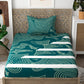 Dark Green Abstract Print Pure Cotton Single Bedsheet with 1 Pillow Cover