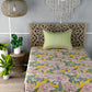 Yellow Floral Print Single Bedsheet with 1 Pillow Cover
