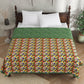 Green & Beige Floral Print AC Room 120 GSM  Cotton Double Bed Dohar