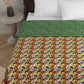 Green & Beige Floral Print AC Room 120 GSM  Cotton Double Bed Dohar