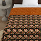 Brown & Black Floral Print AC Room 120 GSM  Cotton Single Bed Dohar
