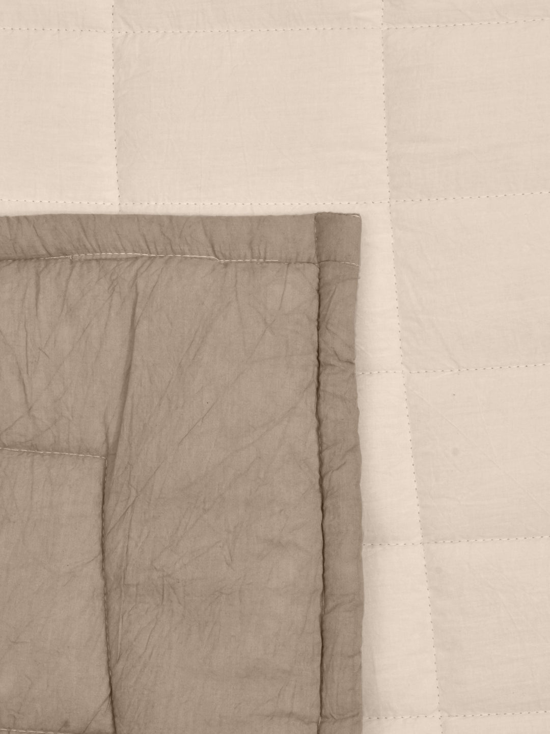 Brown Cambric Cotton Reversible Dohar - Double