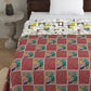 Red & White Ethnic Motifs AC Room 120 GSM Cotton Single Bed Dohar