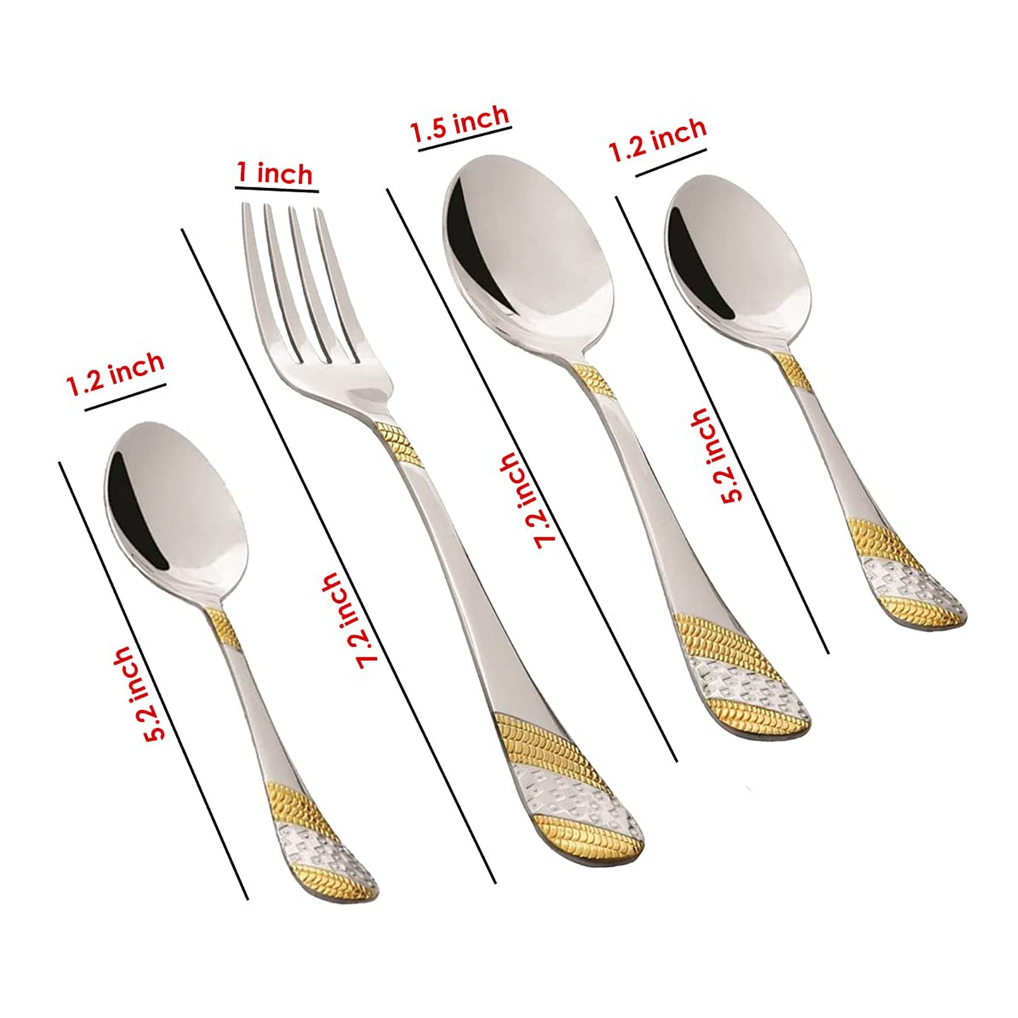 Fns - Imperio Hanging Set With Baby Spoon Set Of 24Pcs Gold - Ghar Sajawat