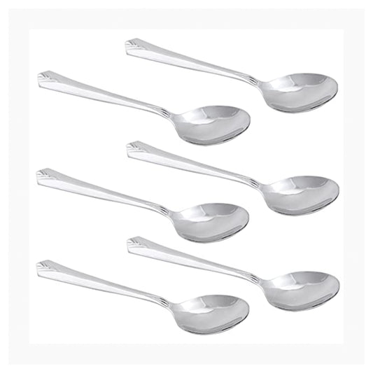 Montavo - Divine Tea Spoon Set Of 6Pcs Silver - Ghar Sajawat