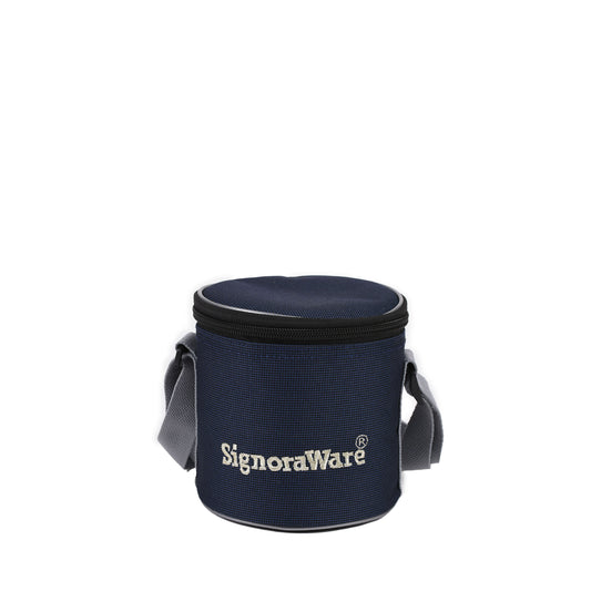 Signoraware - Executive Small Stainless Steel Lunch Box Set Of 2Pcs (1Pc-500ML+1Pc-350ML) Blue - Ghar Sajawat
