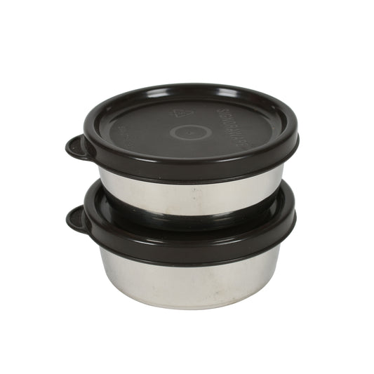 Signoraware - Mini Mate Satainless Steel Food Container Set Of 2Pcs (60ML) Black - Ghar Sajawat