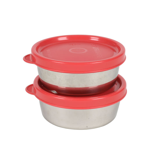 Signoraware - Mini Mate Satainless Steel Food Container Set Of 2Pcs (60ML) Red - Ghar Sajawat