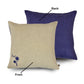 Beige and Purple Hemp Plant Hand Embroidered Cushion Cover