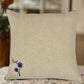 Beige and Purple Hemp Plant Hand Embroidered Cushion Cover