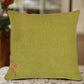 Olive Green and Brown Hemp Plant Hand Embroidered Cushion Cover