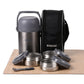 Borosil - Hyrda Hot N Fresh Thermosteel Lunch Box Set Of 3Pcs (1Pc- 350 ML+2Pcs - 420 ML) Grey - Ghar Sajawat