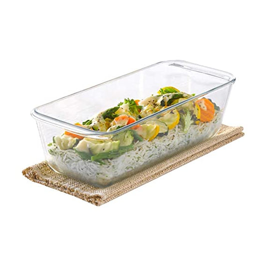 Borosil - Loaf Dish Microwave Safe Borosilicate Glass 1.2 Ltr Transparent - Ghar Sajawat