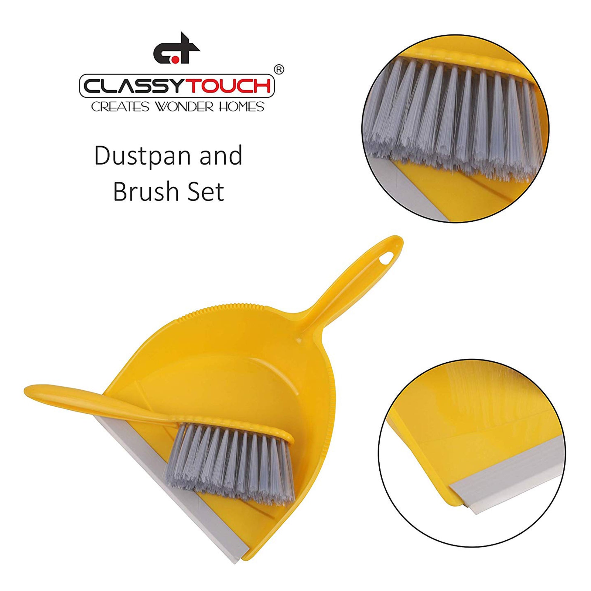 Classy Touch - Dustpan Set (Ct-0153) Yellow - Ghar Sajawat