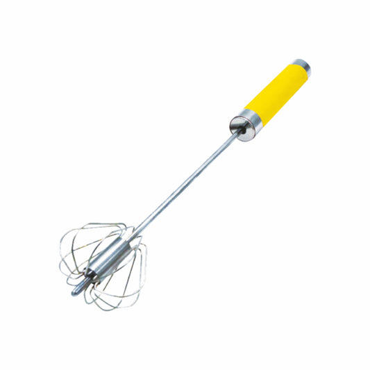 Classy Touch - Hand Push Whisk Stainless Steel Beater Yellow - Ghar Sajawat