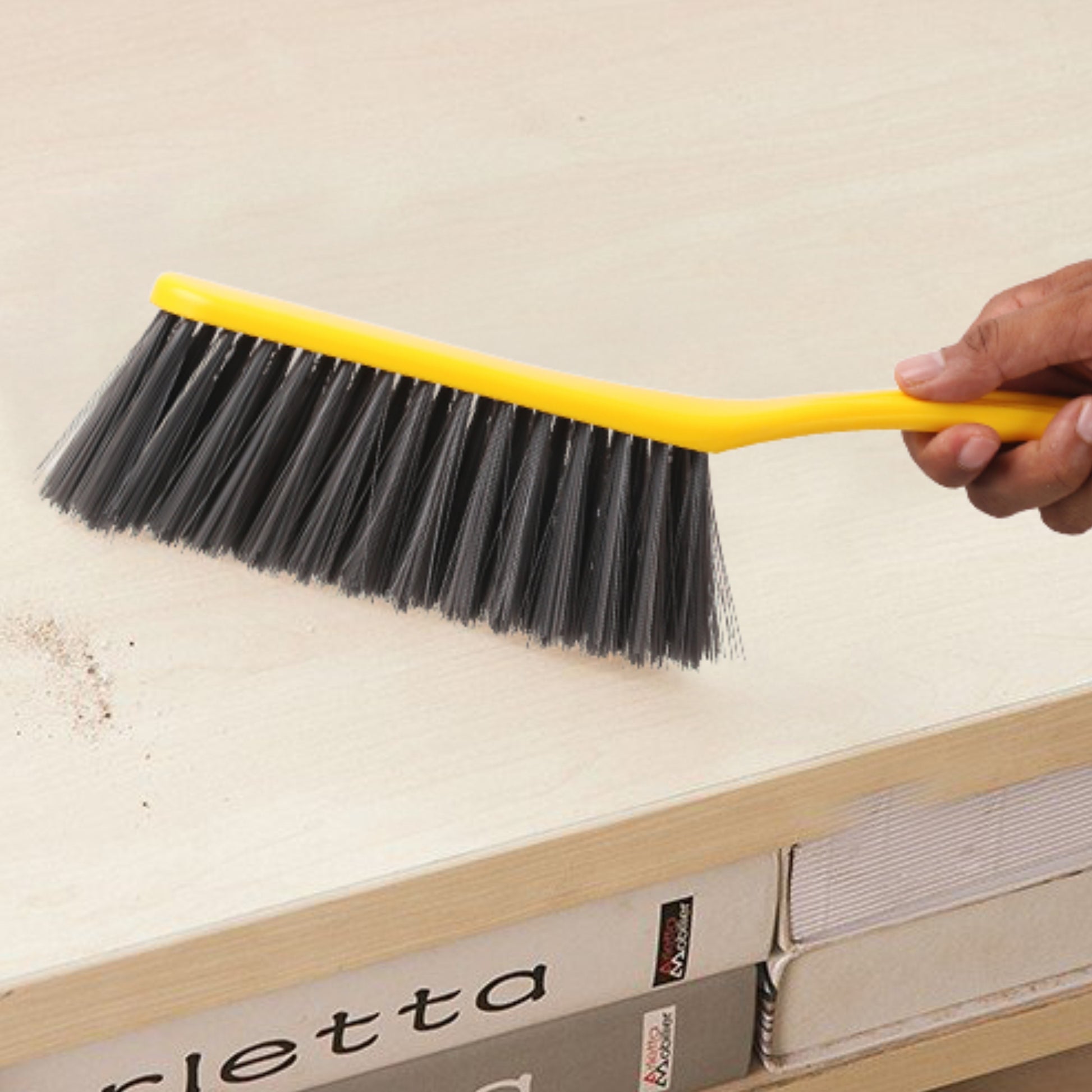 Classy Touch - Plastic Hand Broom (Ct-0156) Soft Bristle Cleaning Yellow - Ghar Sajawat