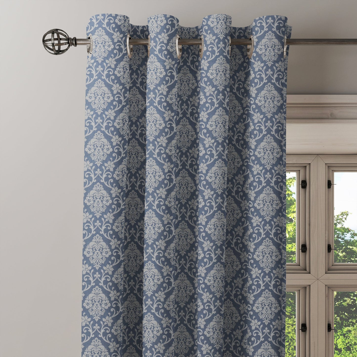 Curtain Street - AV Roll Module Geometric Curtain (62) Blue