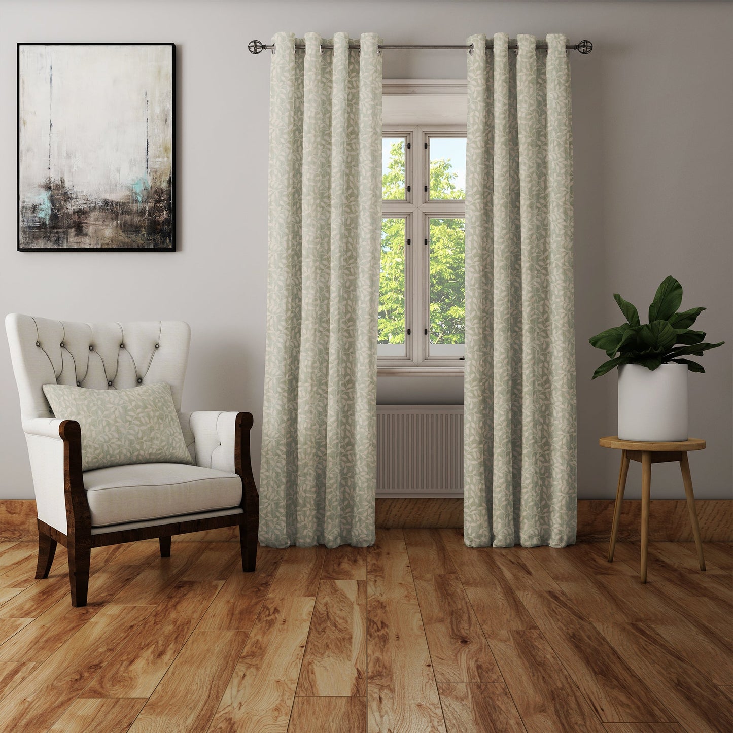 Curtain Street - Florida Texture Curtain (00101) Green