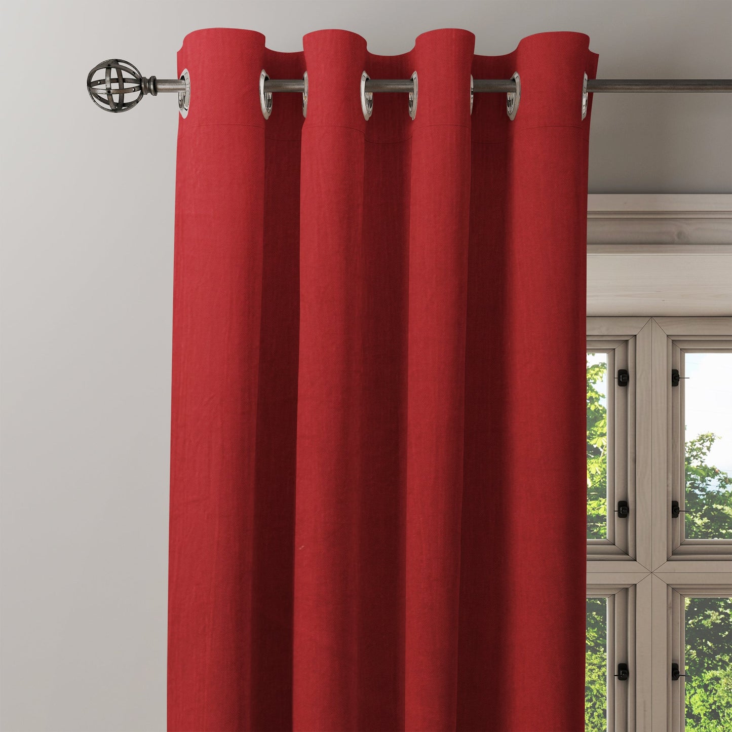 Curtain Street - Ice Crush Simple Curtain (030) Red