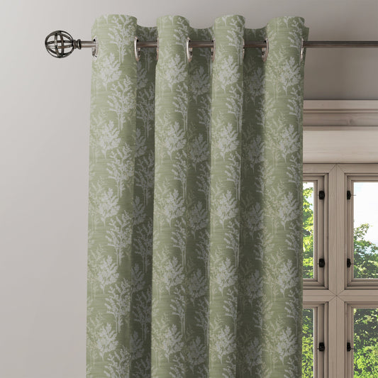 Curtain Street - Merino Damask Tree Curtain (1101) Olive