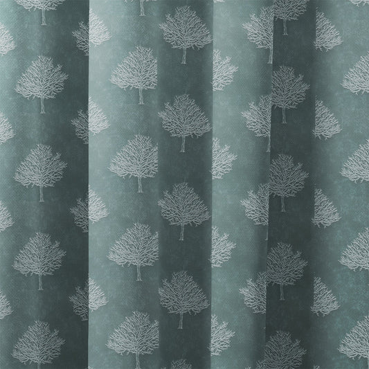 Curtain Street - Radiance Damask Tree Curtain (00101-009) Teal Green