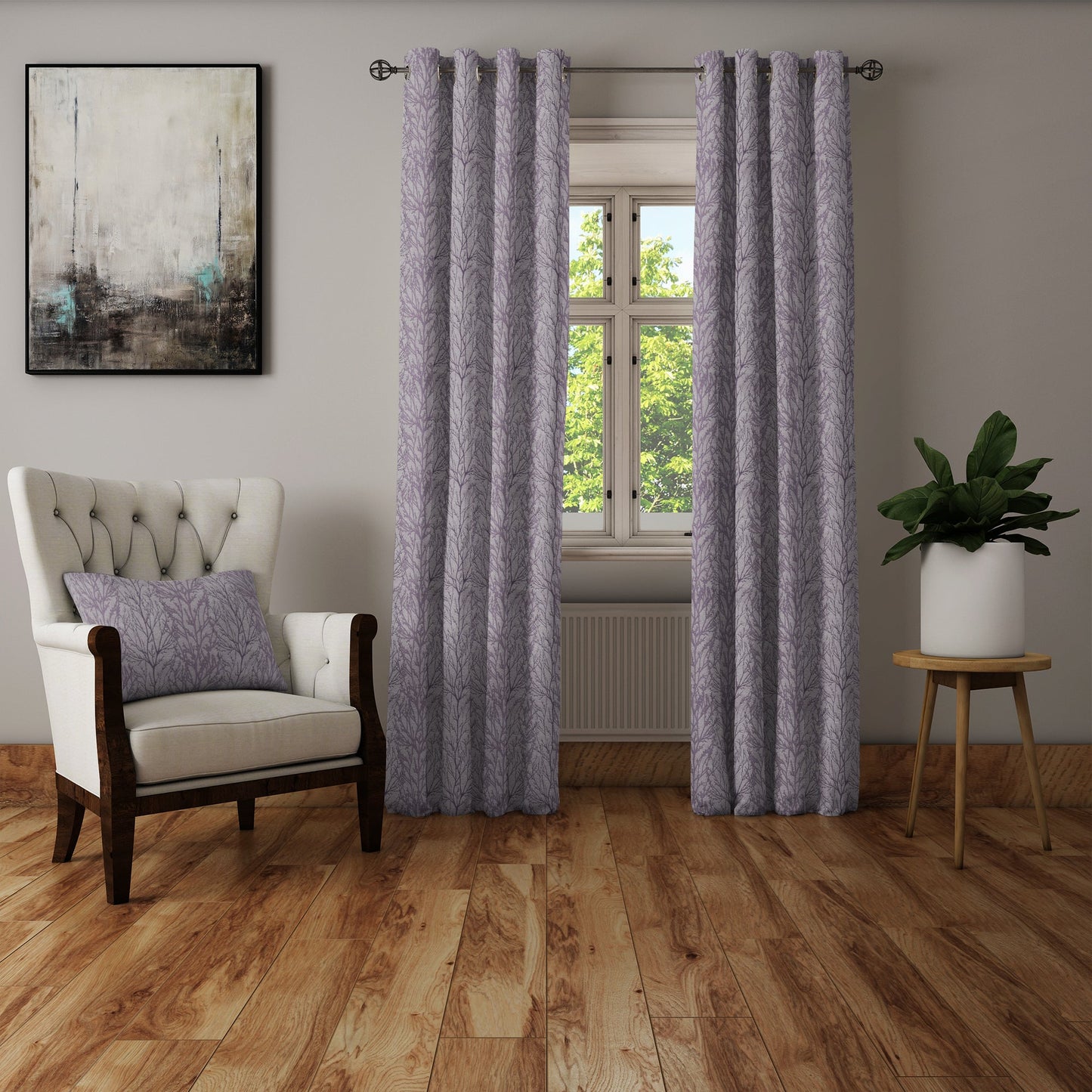 Curtain Street - Solaris Tree Bush Curtain (00113-V2-018) Purple