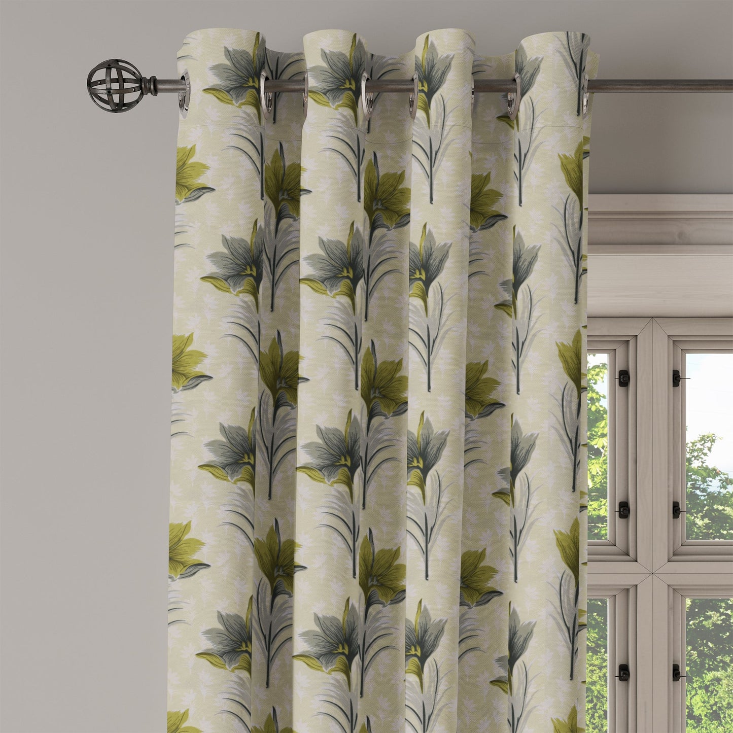 Curtain Street - Turbo Floral Curtain (00026) Green