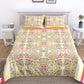 Yellow and Pink Floral Print Double King Cotton Bed Cover/Bed Spread