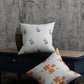Orange Green Flower Print Set of 2 Cushion Cover