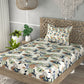 White & Green Floral 160 TC Single Bedsheet with 1 Pillow Covers