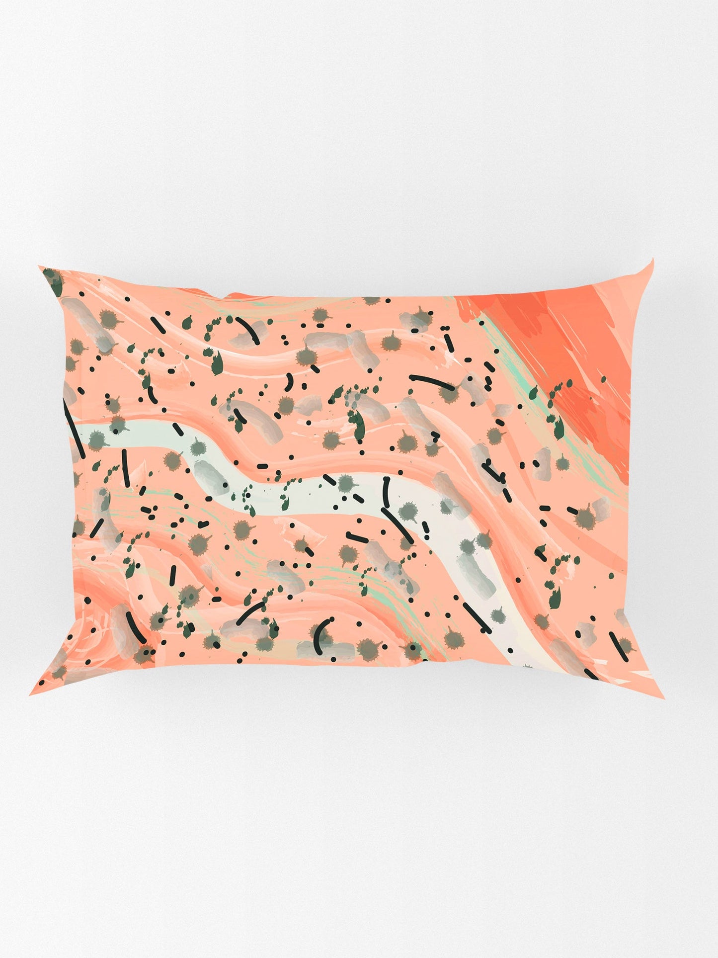Orange Abstract Print Pure Cotton Single Bedsheet with 1 Pillow Cover
