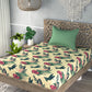 Yellow&Green Floral Print Single Bedsheet with 1 Pillow Cover