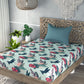 Sky Blue Floral Print Single Bedsheet with 1 Pillow Cover