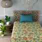 Yellow Floral Print Single Bedsheet with 1 Pillow Cover