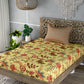 Yellow & Red Ethnic Motifs Single Bedsheet with 1 Pillow Cover